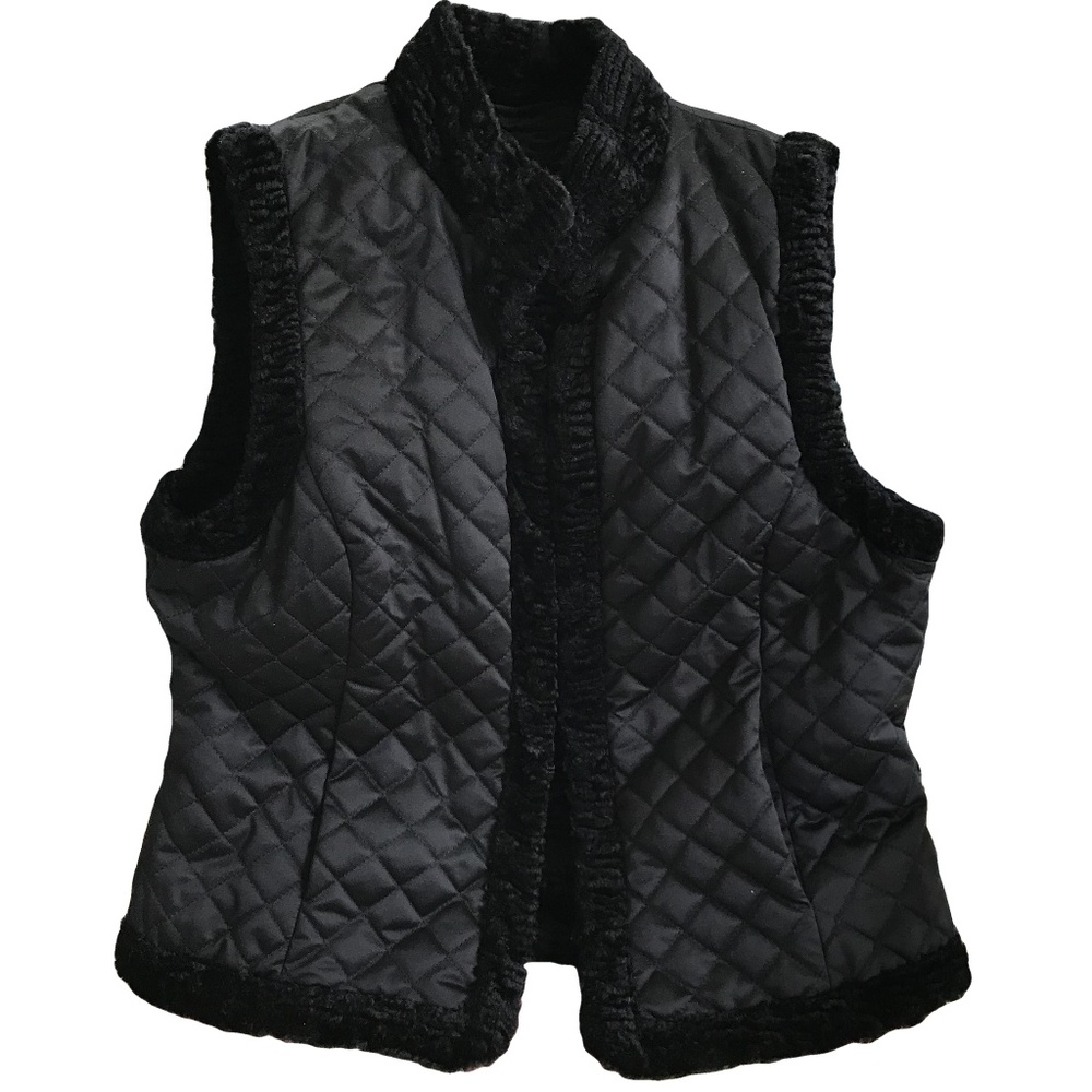 Faux Persian Lamb Wooly Reversible Quilted Vest